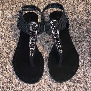 Madden girl black beaded sandals